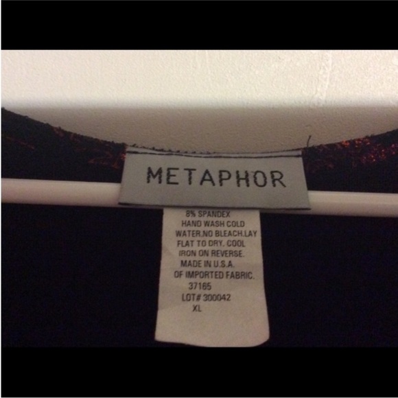 METAPHOR  Black And Red Twist Knot Blouse
With BLING SIZE XL - Picture 3 of 14